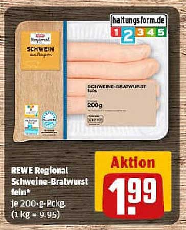 REWE Regional Schweine-Bratwurst fein 200g