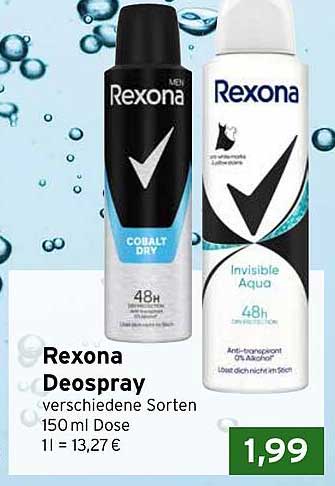 Rexona Deospray verschiedene Sorten 150 ml Dose