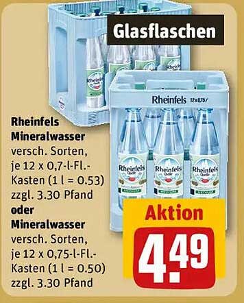 Rheinfels Mineralwasser - 12er Kasten für nur 4,49 €
