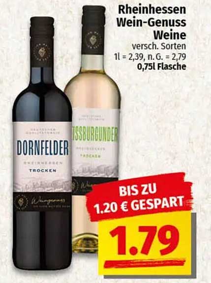 Rheinhessen Wein-Genuss Weine - Dornfelder und Weißburgunder