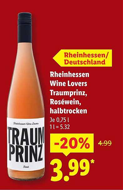 Rheinhessen Wine Lovers Traumprinz, Roséwein, halbtrocken