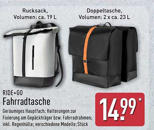RIDE+GO Fahrradtasche