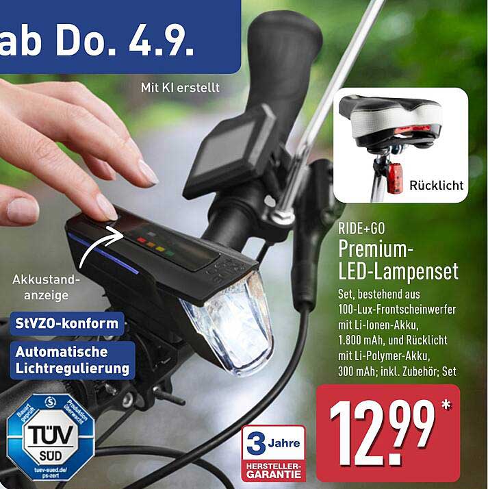 RIDE+GO Premium-LED-Lampenset
