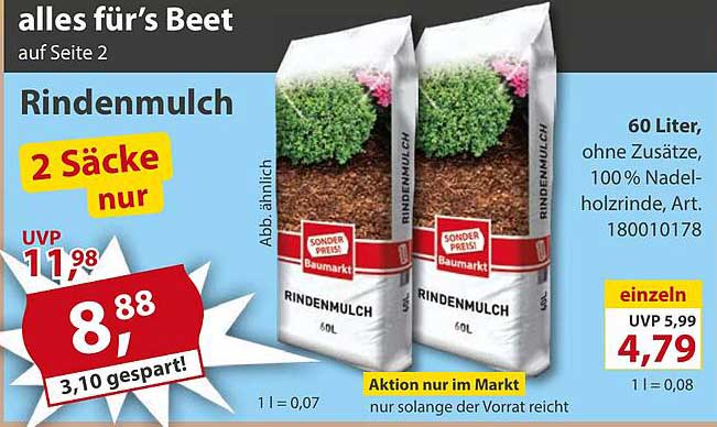 Rindenmulch - 2 Säcke für nur 8,88 €!
