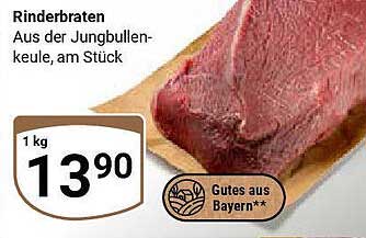 Rinderbraten aus der Jungbullenkeule, am Stück