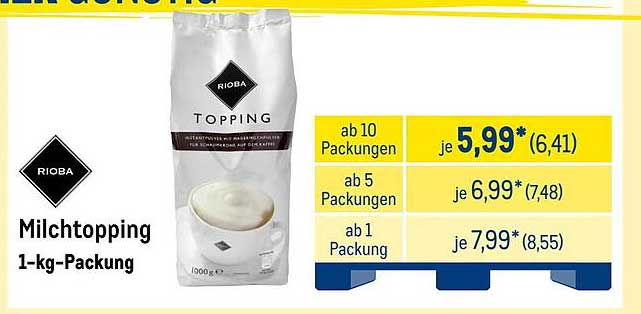 Rioba Milchtopping 1-kg-Packung