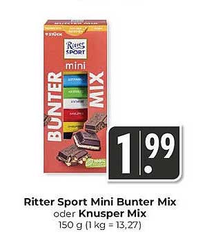 Ritter Sport Mini Bunter Mix oder Knusper Mix