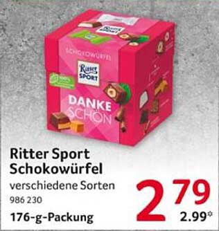 Ritter Sport Schokowürfel verschiedene Sorten 986 230