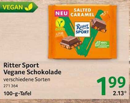 Ritter Sport Vegane Schokolade - Salted Caramel 100-g-Tafel