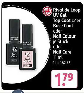 Rival de Loop UV Gel Top Coat oder Base Coat oder Nail Colour je Stück 11 ml