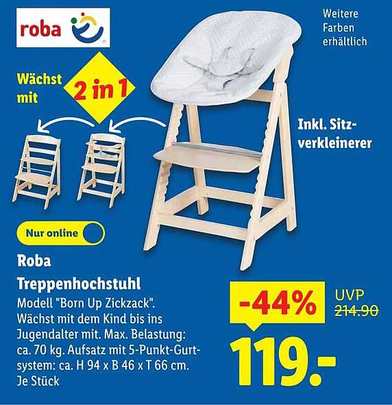 Roba Treppenhochstuhl Modell 'Born Up Zickzack'
