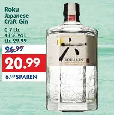Roku Japanese Craft Gin 0.7 Ltr