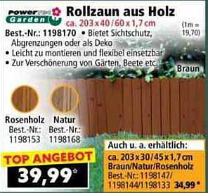 Rollzaun aus Holz - Sichtschutz für Garten und Balkon