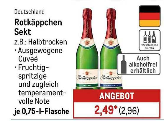 Rotkäppchen Sekt 0,75 l - Halbtrocken