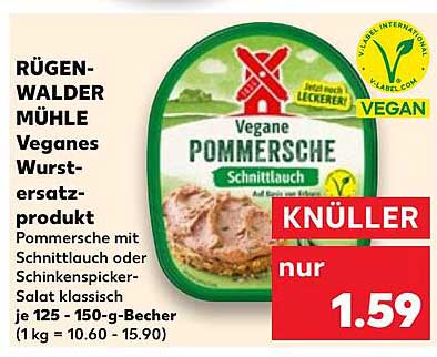 Rügenwalder Mühle Veganes Wurst-Ersatzprodukt Pommerische Schnittlauch