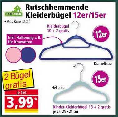 Rutschhemmende Kleiderbügel 12er/15er Set