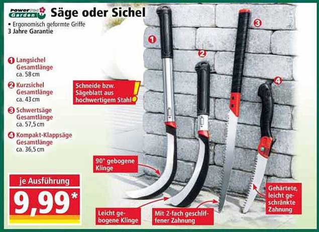 Sägen oder Sichel - Leistungsstarke Gartenwerkzeuge von PowerGarden