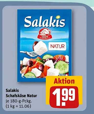 Salakis Schafskäse Natur je 180-g-Pckg.