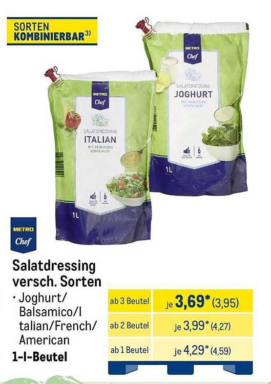 Salatdressing verschied. Sorten
