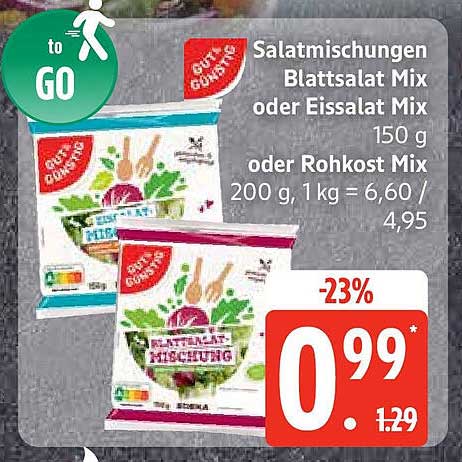 Salatmischungen Blattsalat Mix oder Eissalat Mix 150 g oder Rohkost Mix 200 g