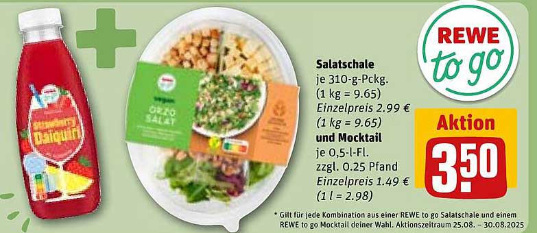 Salatschale und Mocktail Aktion - nur 3,50 €