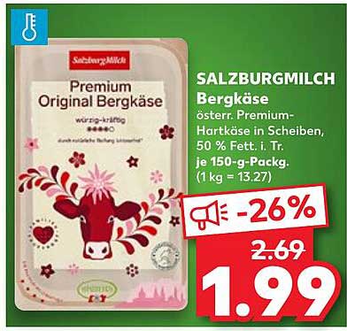 SALZBURG MILCH Premium Original Bergkäse 150 g