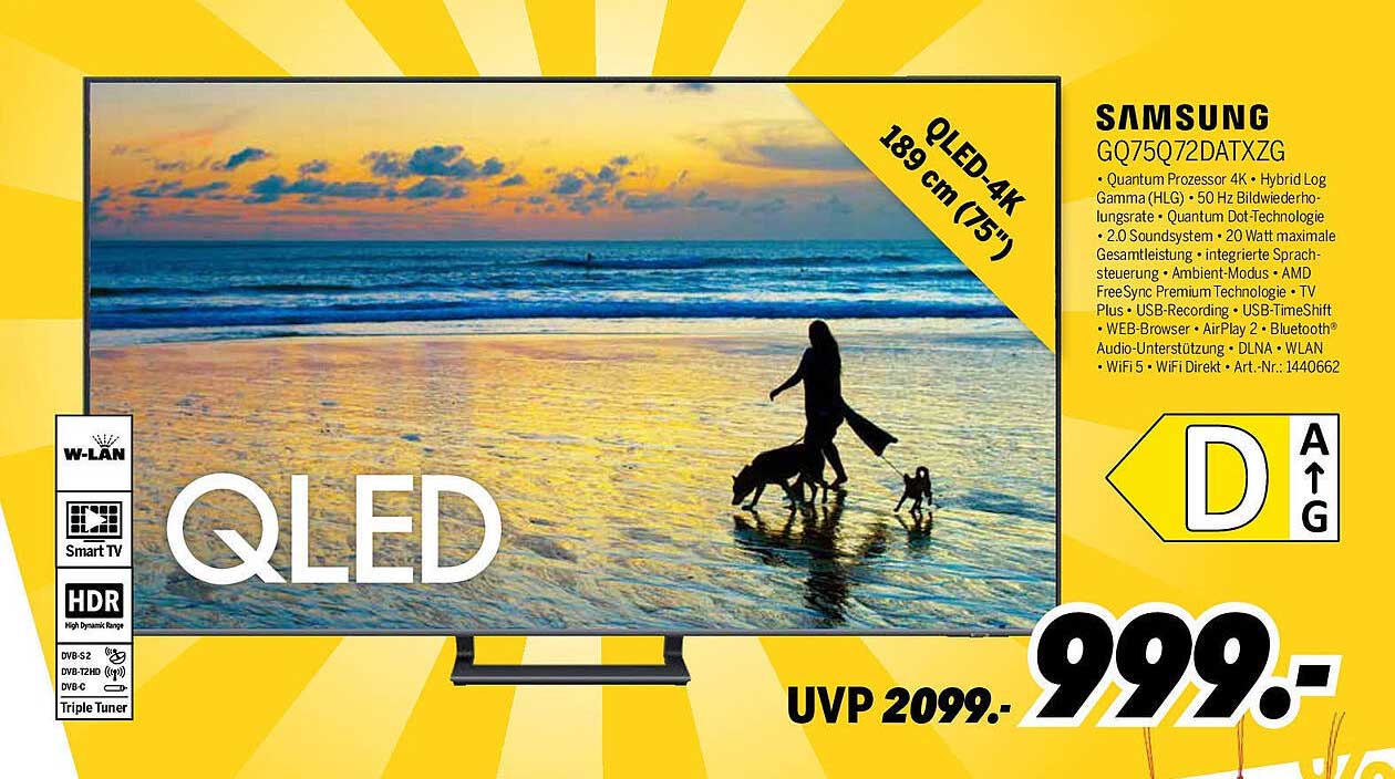 Samsung GQ75Q72DATXZG QLED-4K 189 cm (75")