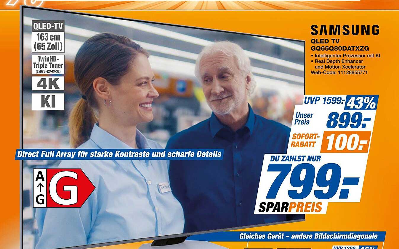 Samsung QLED TV GQ65Q80DATXZG - 163 cm (65 Zoll) 4K KI