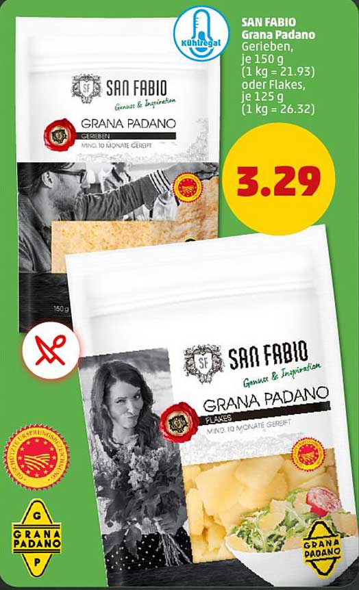 SAN FABIO Grana Padano Gerieben oder Flakes