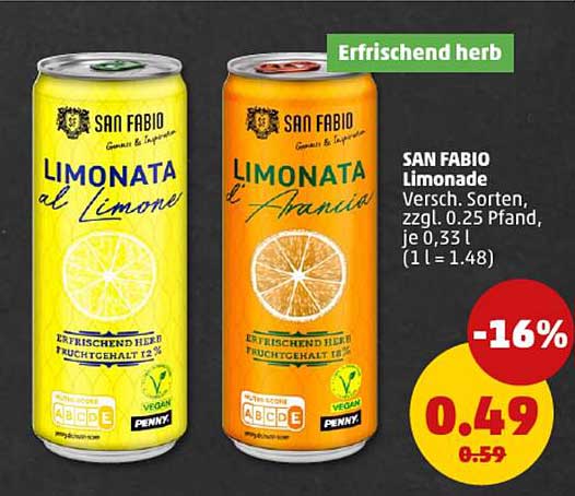 SAN FABIO Limonade – Erfrischend herb in verschiedenen Sorten