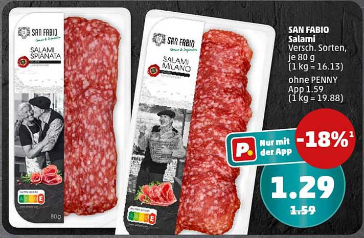 SAN FABIO Salami, verschiedene Sorten, je 80 g