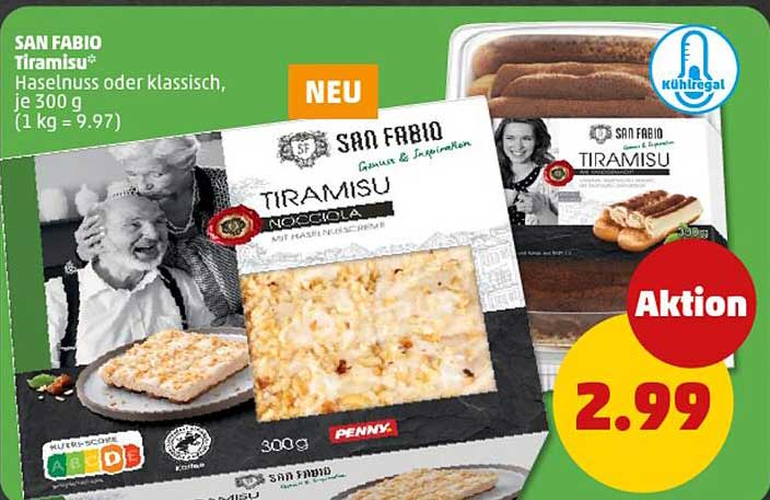 SAN FABIO Tiramisu – Haselnuss oder klassisch, je 300 g