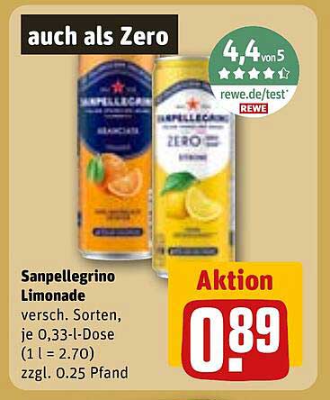 Sanpellegrino Limonade - Verschiedene Sorten, 0,33-l-Dose