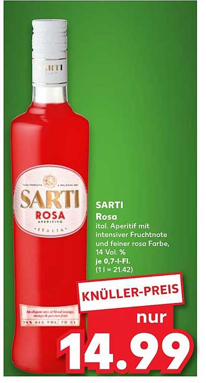 SARTI Rosa - Italienischer Aperitif mit intensiver Fruchtnote