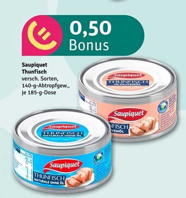 Saupiquet Thunfisch in verschiedenen Sorten, 140-g-Abtropfgewicht, je 185-g-Dose