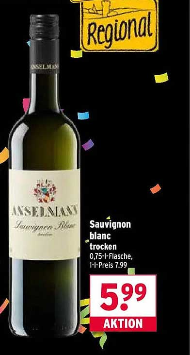 Sauvignon blanc trocken 0,75 l - Angebot