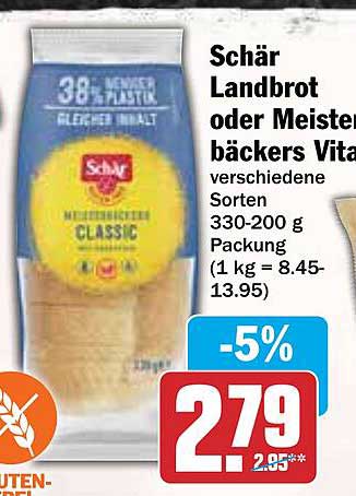 Schär Landbrot oder Meisterbäckers Vital - Verschiedene Sorten 330-200 g