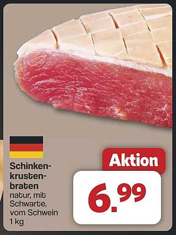 Schinkenkrustenbraten natur, mit Schwarte, vom Schwein 1 kg