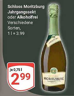 Schloss Moritzburg Jahrgangssekt oder Alkoholfrei - Verschiedene Sorten