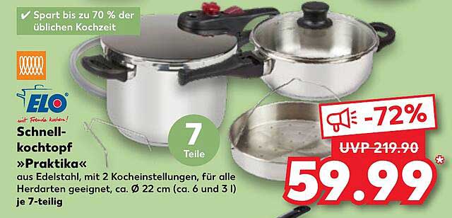 Schnellkochtopf »Praktika« 7-teilig aus Edelstahl