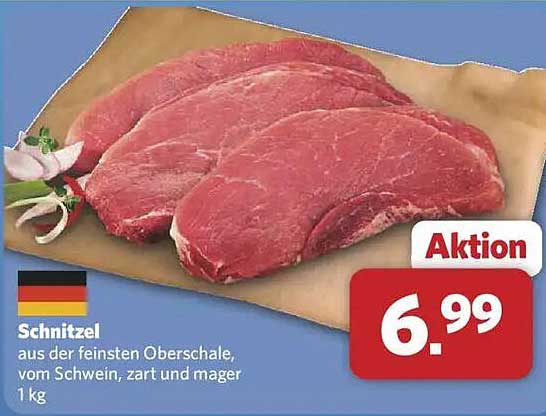 Schnitzel aus der feinsten Oberschale, vom Schwein, zart und mager, 1 kg