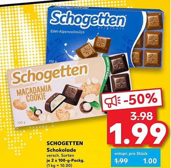 Schogetten Schokolade - 50% reduziert!