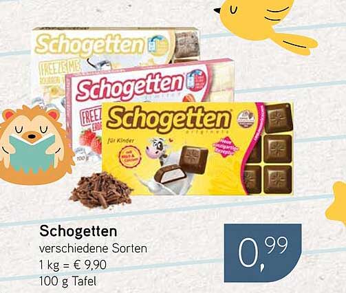 Schogetten verschiedene Sorten