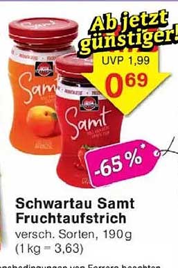 Schwartau Samt Fruchtaufstrich - verschiedene Sorten, 190g