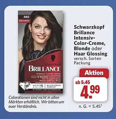 Schwarzkopf Brilliance Intensiv-Color-Creme, Blonde oder Haar Glossing