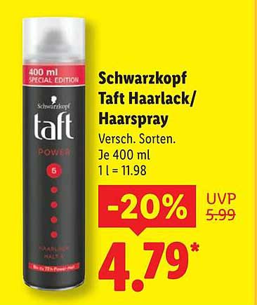 Schwarzkopf Taft Haarlack/Haarspray 400 ml - Special Edition