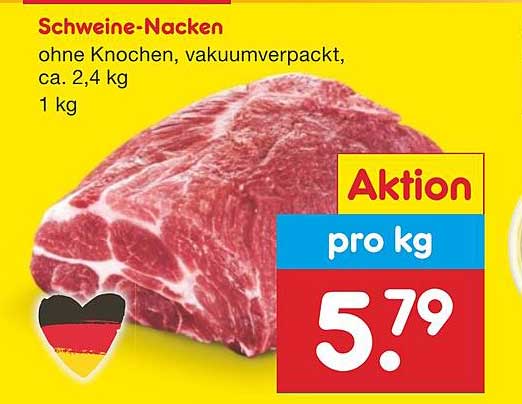 Schweine-Nacken - ohne Knochen, vakuumverpackt, ca. 2,4 kg