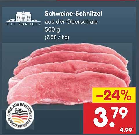 Schweine-Schnitzel aus der Oberschale 500 g