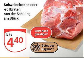 Schweinebraten oder -rollbraten aus der Schulter, am Stück