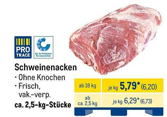 Schweinenacken - Ohne Knochen, frisch und vakuumverpackt